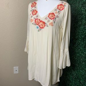 Altar’d State V Neck Floral Bell Sleeve Dress